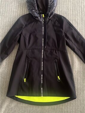 Michael Kors Black Jacket with Neon Yellow Lining